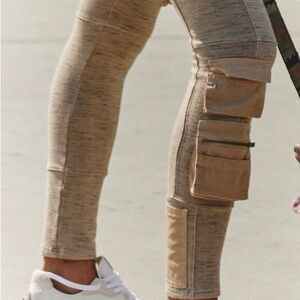 Free People Tan Cargo Leggings